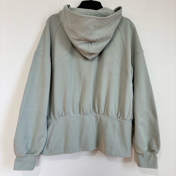 lululemon athletica green cotton fern hugged waist zip up relaxed fit Hoodie 12 - Picture 2 of 16